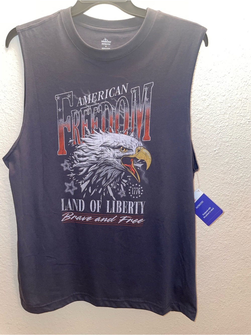 American Freedom Graphic Muscle Tank Top - Black